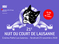 Visuel de la 21e Nuit du Court de Lausanne