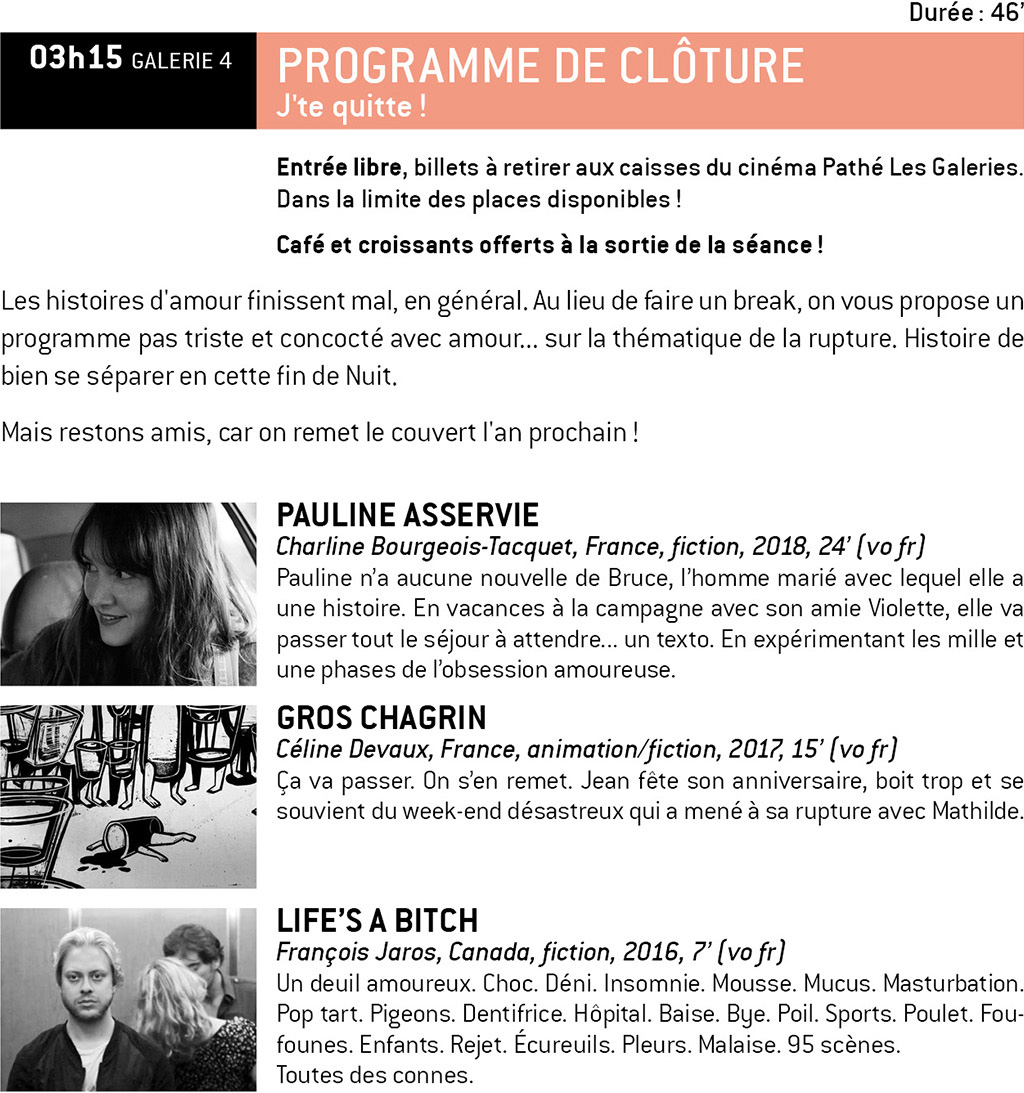 Programme de clôture